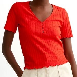 H&M red ribbed top​​​​​